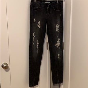 Silence + noise black distressed jeans